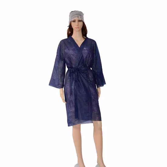 Roupão de spa descartável para mulheres vestido quimono polietileno fábrica real