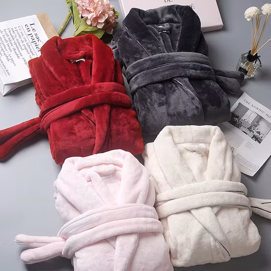 Atacado de luxo de marca famosa de cetim de seda manga comprida pijama de luxo com faixa de cabeça 100% algodão Terry Waffle conjunto de roupão de banho unissex para mulheres