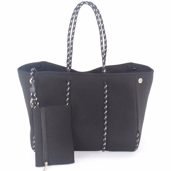 Atacado de neoprene perfurado à prova d'água moda sacola almoço piquenique bolsa de praia bolsa de ombro camuflada
